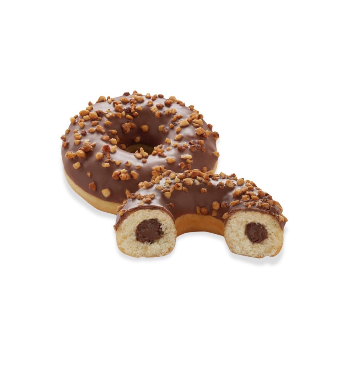 Donut rellena de chocolate y avellanas