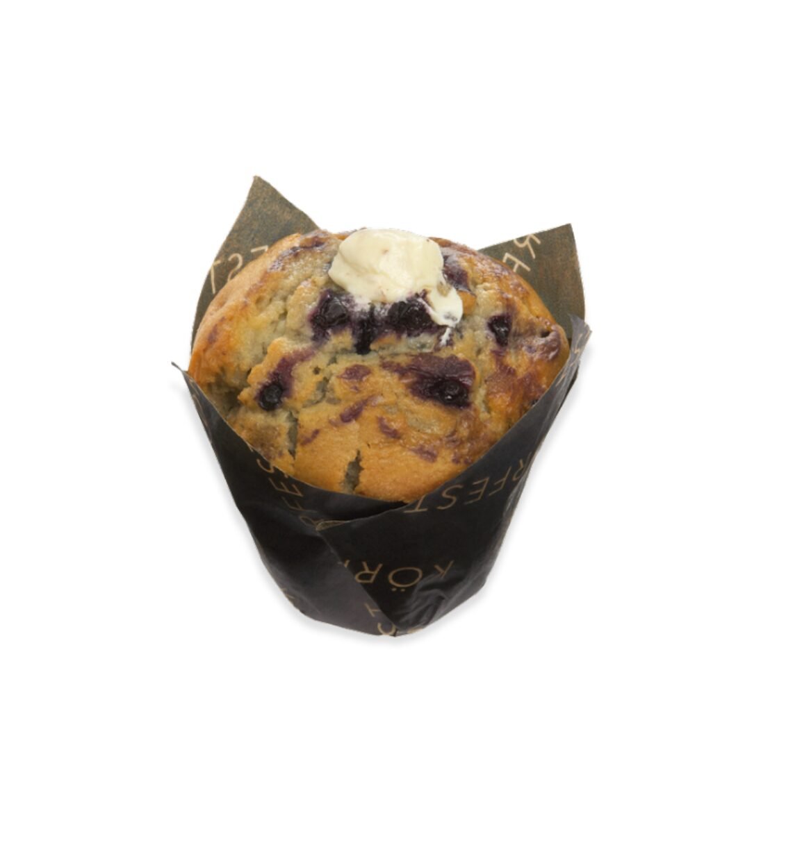 Muffin relleno de queso y arándanos
