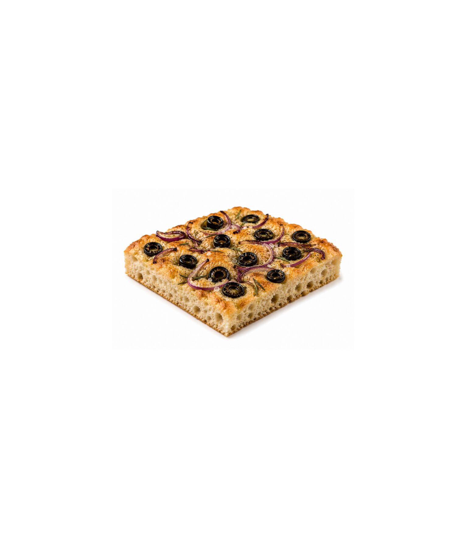 Focaccia de Aceitunas negras y cebollas